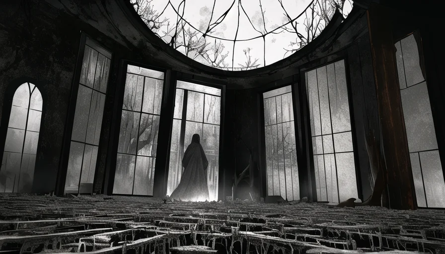 深夜の鳥居、倒れる音が続く夜